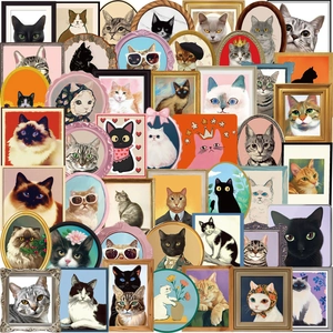 Vintage Cartoon Cat Graffiti Stickers Waterproof PVC Decals For Laptop Suitcase Ipad Phone Case DIY Decoration