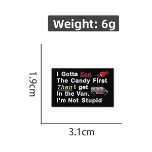 Detailed view of rectangle pin with weight 6g and size 3.1cm x 1.9cm dimensions
