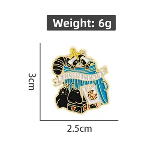 Detail view of Trash Panda enamel pin showing 3cm height and 2.5cm width dimensions