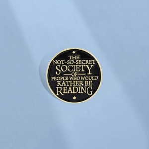 Round Reading Society Enamel Pin Book Lovers Black Gold Zinc Alloy Letter Brooch Badge For Bag Clothes Jewelry Gift