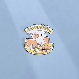 Épingle en Émail Canard Travailleur ProDucktive Badge en Alliage de Zinc pour Sac à Dos Vêtements Accessoires Bijoux