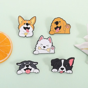 Creative Cartoon Dog Enamel Pin Cute Puppy Alloy Brooch Badge For Backpack Clothing Decoration Unisex Pet Lover Jewelry Gift