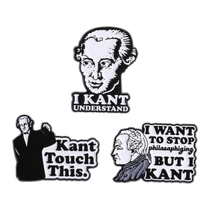 Immanuel Kant Emaille Anstecknadel Set mit philosophischen Sprüchen für Kleidung