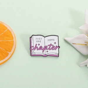 Just One More Chapter Book Enamel Pin Zinc Alloy Cartoon Quote Brooch For Readers Book Lovers Backpack Clothes Accessory