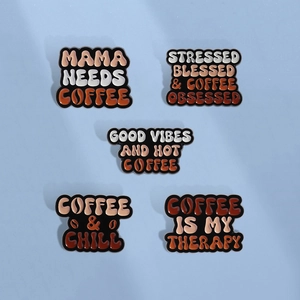 Coffee Theme Enamel Pin Badge Zinc Alloy Letter Quote Brooch For Clothing Scarf Backpack Fashion Jewelry Gift Unisex