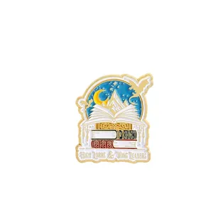 Enamel dragon and book metal brooch featuring High Lords and Wing Leaders text design
