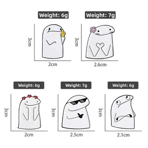 Funny cartoon white figure enamel pins set with various expressions and 3cm height