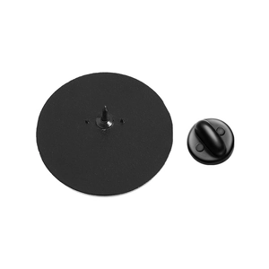 Detail of metal pin base with rubber butterfly clutch for matcha series brooch