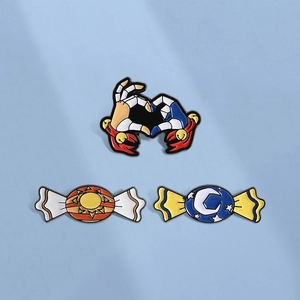 Cartoon Enamel Pin Set Zinc Alloy Sun Moon Candy Heart Gesture Brooch For Clothes Backpack Fashion Accessories Unisex Jewelry Gift