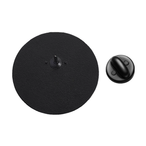 Detail of matte black alloy brooch back base and secure rubber butterfly clutch pin