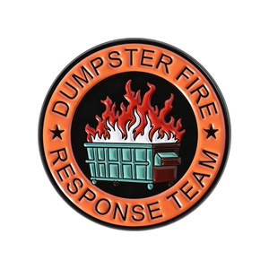 Badge émaillé rond Dumpster Fire Response Team pour vestes et sacs à dos