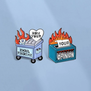 Juego de Broches de Esmalte Humor de Oficina Aleación de Zinc Bote de Basura Trituradora Insignia de Sentimiento Laboral Joyería