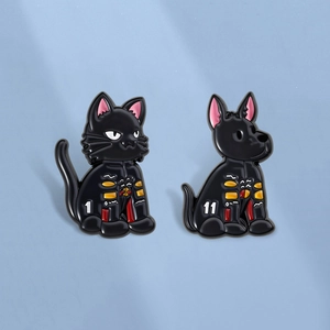 Pin's en Émail Chat Chien Dessin Animé Style Combinaison de Course Broche en Alliage de Zinc Badge Décoration de Sac à Dos Cadeau