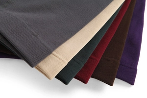 Detailed view of winter leggings showing multi-color options with premium ribbed cuff texture