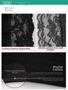 Detail showing premium black lace texture and soft Modal fabric quality for tube top