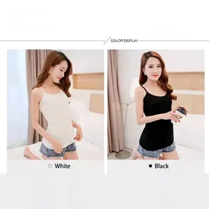 Slim fit modal bandeau top with thin straps in classic black and white colors