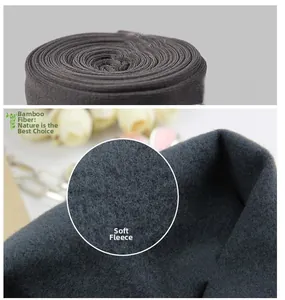 Close-up of thick bamboo charcoal fiber leggings with soft brushed fleece lining detail