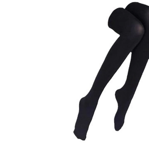 Chaussettes montantes japonaises en velours noir mat épais pour étudiantes