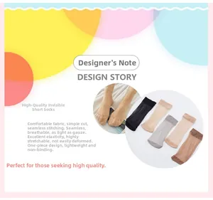 Close-up of seamless breathable summer sheer socks with ultra-thin texture and invisible design