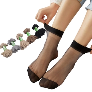 Sheer ultra-thin summer socks for women in multiple colors with high elasticity fabric