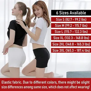 Size chart for women's bubble cotton ruffled safety shorts with slimming fit details