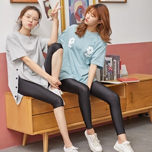 Leggings Lucidi a Vita Alta da Donna Vestibilità Slim Staffa ad Alta Elasticità Tinta Unita Foderati in Pile Caldi Per Uso Quotidiano