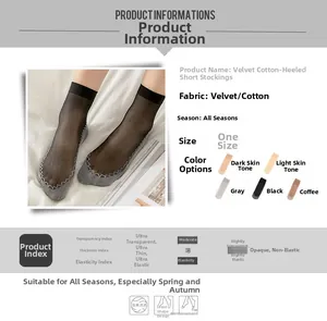 Detail of velvet cotton sole socks showing breathable mesh and non-slip reinforced lace