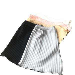 Women pleated safety shorts in five colors featuring elastic waist and ribbed texture
