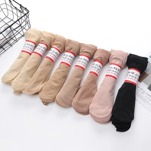 Set of 8-color women's velvet short socks in skin tones and black with paper packaging
