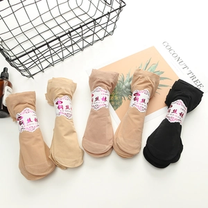 5-pack ultra-thin snag-resistant sheer crew socks for women in beige and black colors