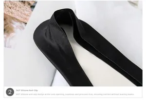 Dettaglio del silicone antiscivolo a 360 gradi sul calzino invisibile nero senza cuciture