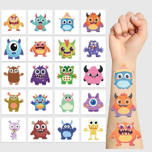 Waterproof cartoon monster temporary tattoo stickers set for kids party face and arm decor
