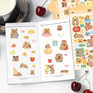 Simpatici adesivi Capybara per diari fai-da-te e decorazioni creative per taccuini