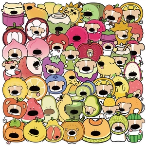 50 pieces of cute creative fruit dog PET stickers for DIY scrapbooking decoration