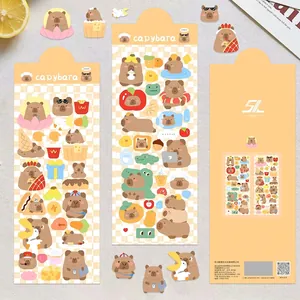 Simpatici Adesivi in PET Impermeabili Capibara Per Scrapbooking Decorazione DIY Diario Decalcomanie Animali Estetiche Cancelleria