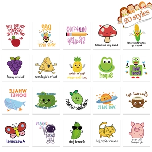 Vel met 20 waterdichte tijdelijke tatoeages voor kinderen met leuke dieren en fruitmotieven