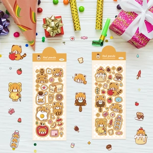 Cute red panda decorative sticker set for scrapbooking and DIY phone case decoration