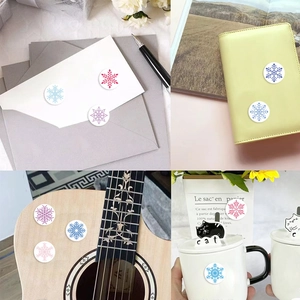 500pcs Christmas snowflake round stickers for envelopes and scrapbooking decoration