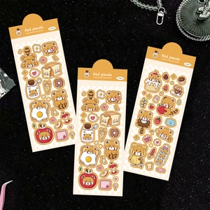 Cute cartoon red panda DIY sticker set with two sheets for scrapbook and phone cases