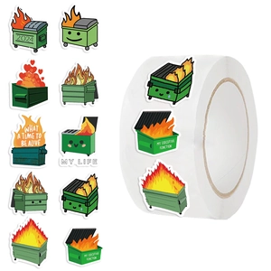 Dumpster Fire Aufkleberrolle mit 2024 Slogan für Briefumschläge und Journal Deko