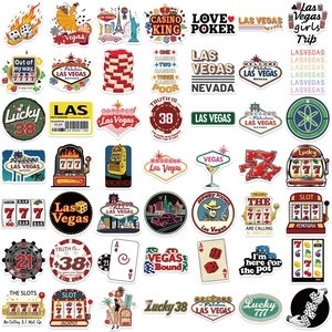 50 pieces of waterproof Las Vegas casino stickers for laptop and guitar DIY decor