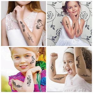 Waterproof black butterfly and angel wing temporary tattoo stickers for party gifts