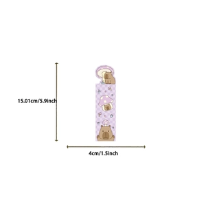 Detailed view of Capybara cartoon bookmark with dimensions 5.9x1.5 inches and purple grid