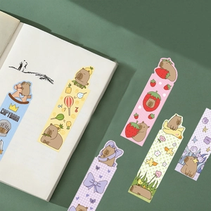 30pcs cute Capybara bookmarks with strawberry and pineapple themes for reading