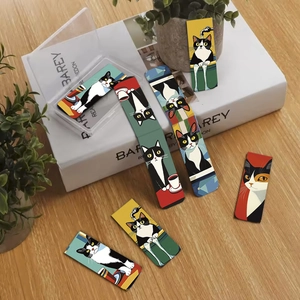 Set di segnalibri magnetici con simpatici gatti e scatola per libri e cartoleria