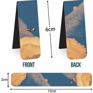 Whispers of Dusk magnetic bookmark set featuring cloud and airplane photography