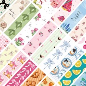 30-piece Coquette aesthetic paper bookmarks with floral, butterfly and ribbon designs