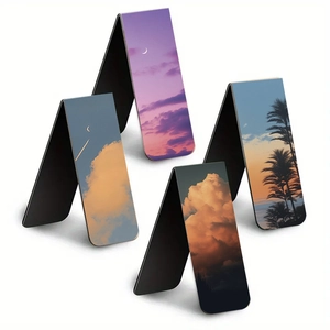 Set of 4 magnetic bookmarks featuring sunset and cloud nature landscape photography