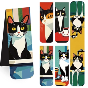 Segnalibri Magnetici Gatto Magnete Cartone Segnapagina Pieghevoli Arte Illustrazione Cancelleria Accessori Lettura Studenti Ufficio Casa