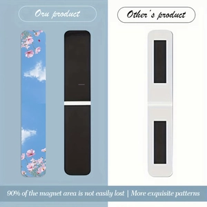 Detail showing full magnetic back of floral bookmark compared with normal mini magnets